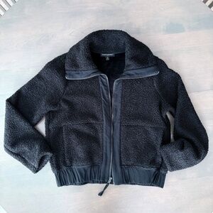 Banana Republic Black Sherpa/Teddy Jacket - Small
